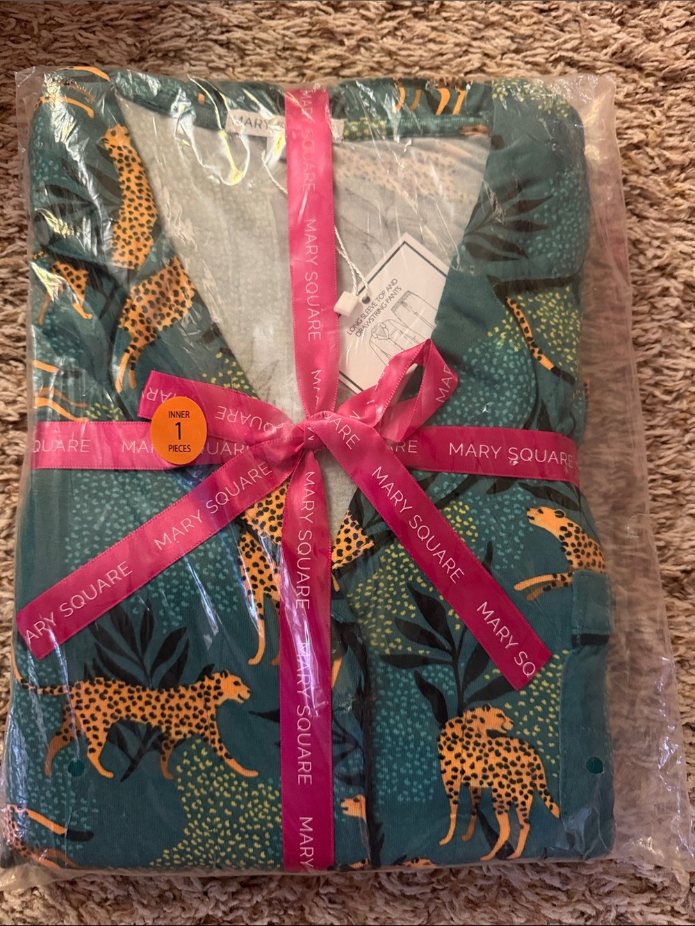 NWT Mary Square Leopard Print Pajama Set